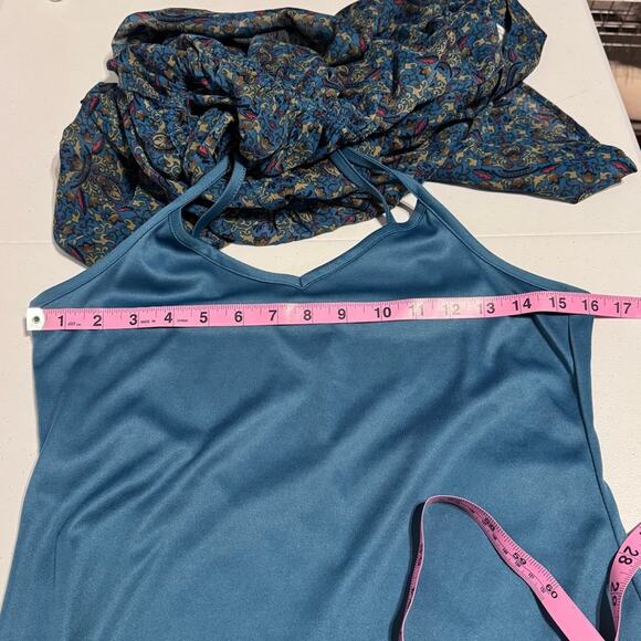 Xhilaration Dress Blue Lace Floral Paisley Bat Wing Women's Size Small - Picture 12 of 12